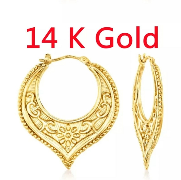 Jewelry - 🎀14k Turkish Gold Hoop Earrings